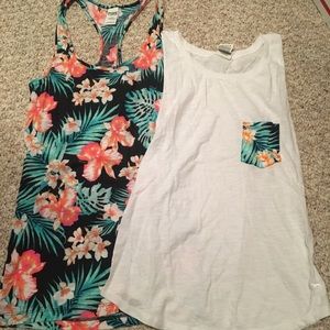 2 tropical print VS tank tops